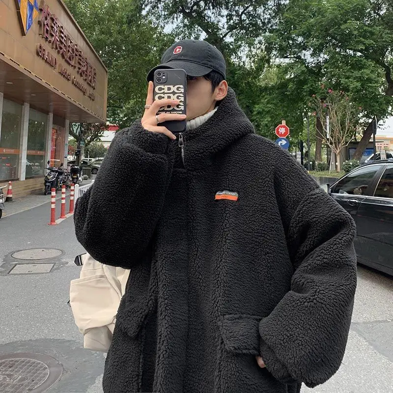 Men Oversized Hoodie Lamb Wool Coat Men's Plus Velvet Thick Winter Padded Jacket Casual New Korean Loose Warm Cotton Outerwear
Men Oversized Hoodie Lamb Wool Coat Men's Plus Velvet Thick Winter Padded Jacket Casual New Korean Loose Warm Cotton Outerwear