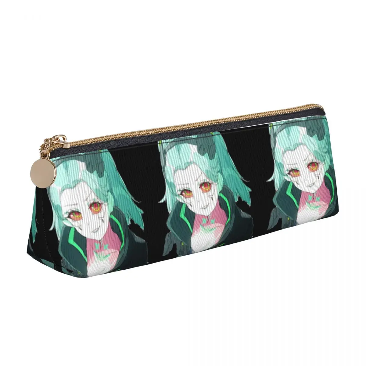 Cyberpunk Edgerunners, кожаный карандаш, Женский пенал с зелеными волосами, школьный пенал для детей, крутой большой треугольный органайзер для ручек 
Cyberpunk Edgerunners, кожаный карандаш, Женский пенал с зелеными волосами, школьный пенал для детей, крутой большой треугольный органайзер для ручек