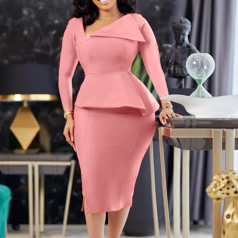 Autumn Winter Fashion Dress Women's Solid Skew Collar Long Sleeve Pencil Dress Elegant Commuter Fitted Dress Women
Autumn Winter Fashion Dress Women's Solid Skew Collar Long Sleeve Pencil Dress Elegant Commuter Fitted Dress Women
