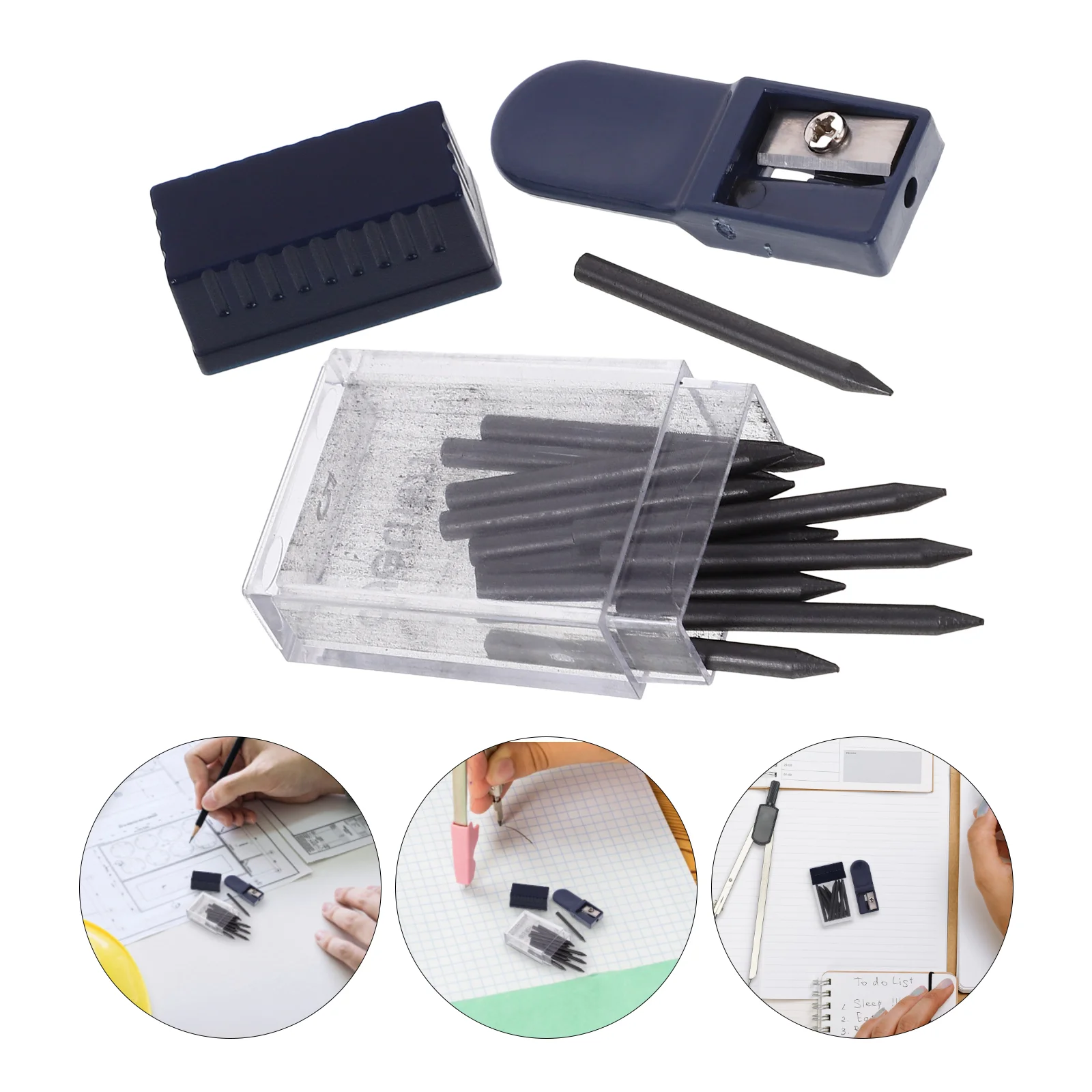1 Set 2mm Compass Core Replacement Pencil Lead Stationery with Pencil Sharpener for Students Drafting Tools Compasses Tool
1 Set 2mm Compass Core Replacement Pencil Lead Stationery with Pencil Sharpener for Students Drafting Tools Compasses Tool