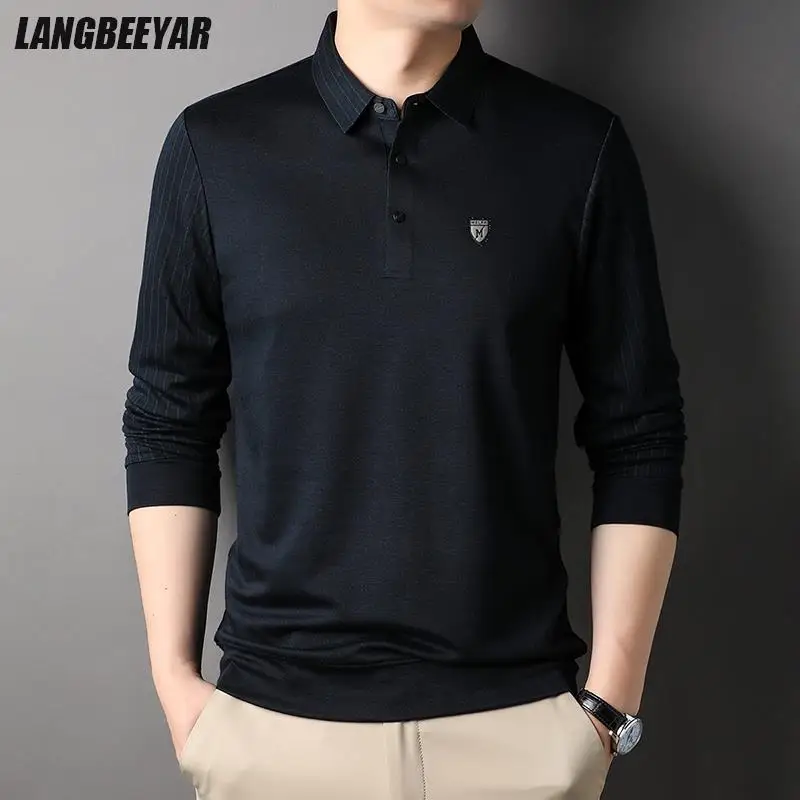 Top Grade New Fashion Brand Luxury Solid Color Mens Designer Trendy Polo Shirts Business Casual Long Sleeve Tops Mens Clothing
Top Grade New Fashion Brand Luxury Solid Color Mens Designer Trendy Polo Shirts Business Casual Long Sleeve Tops Mens Clothing