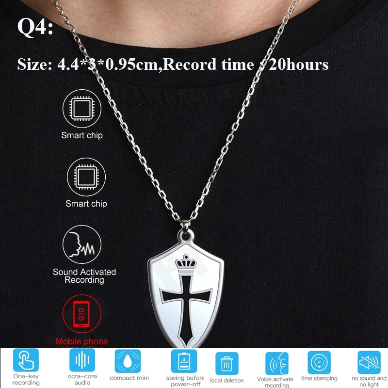 

Портативное звукозаписывающее устройство цифровой аудио мини-активация запись крест ожерелье гаджеты форма профессиональное устройство для прослушивания espion