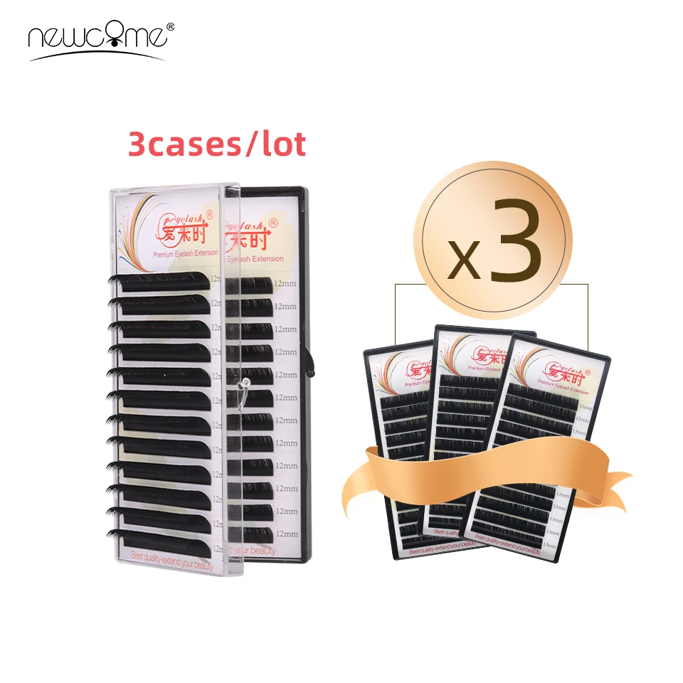 NEWCOME 12Rows Classic Individual Eyelash Extension Lashes Matte Black Professional Soft Natural
NEWCOME 12Rows Classic Individual Eyelash Extension Lashes Matte Black Professional Soft Natural
