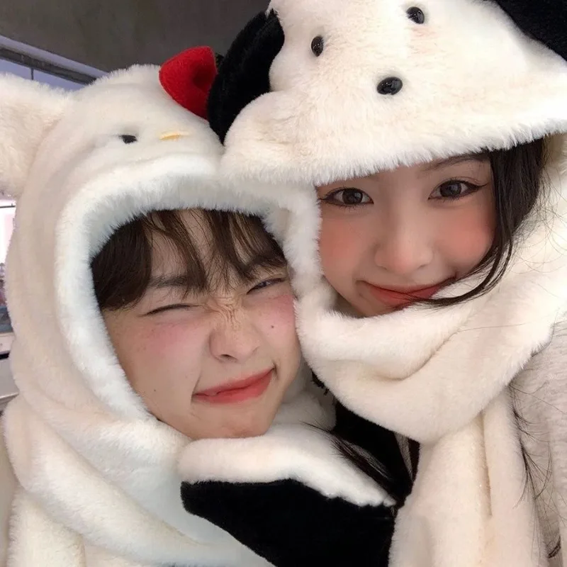 3 in 1 Sanrios Kuromi Cinnamoroll My Melody Women Autumn Winter Warm Plush Hood Scarf Snood Thicken Comfortable Cute Hats Gloves
3 in 1 Sanrios Kuromi Cinnamoroll My Melody Women Autumn Winter Warm Plush Hood Scarf Snood Thicken Comfortable Cute Hats Gloves