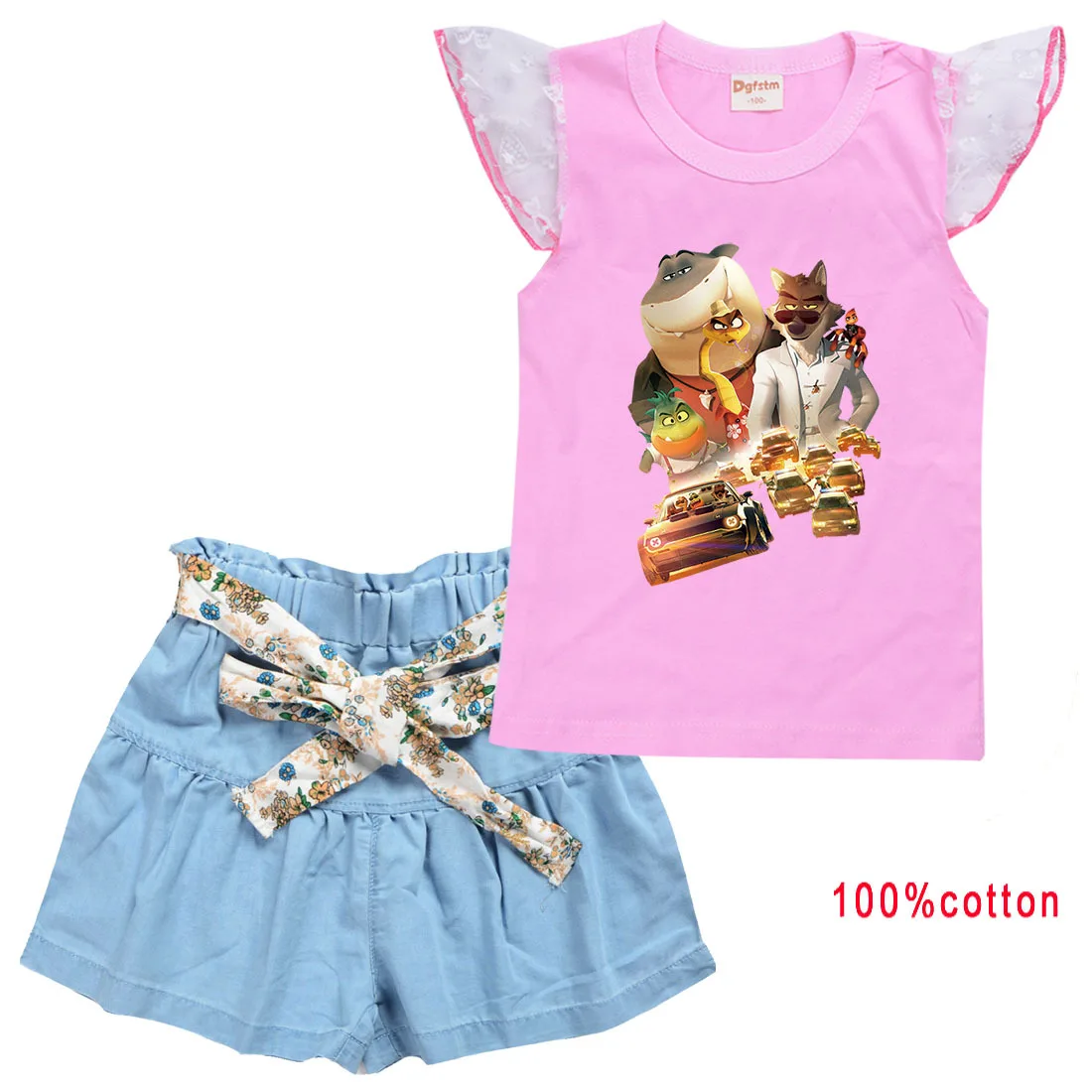 The Bad Guys Clothes Kids Summer Outfits Baby Girls Flying Sleeve Cotton T-shirt+A-line Denim Shorts 2Pcs Suit Children's Sets
The Bad Guys Clothes Kids Summer Outfits Baby Girls Flying Sleeve Cotton T-shirt+A-line Denim Shorts 2Pcs Suit Children's Sets