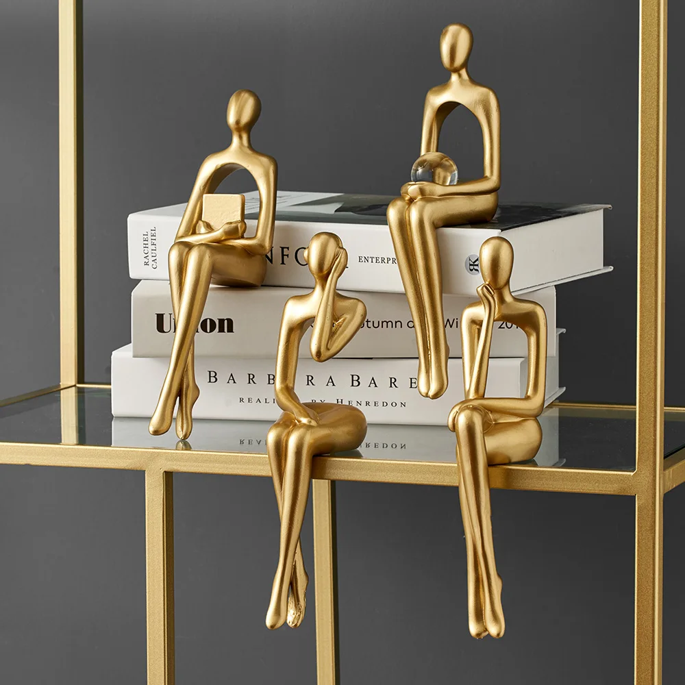 Golden Figurines for Interior Resin Sculpture Model Nordic Home Decor Accessories Living Room Decoration Humanoid Statue Gifts
Golden Figurines for Interior Resin Sculpture Model Nordic Home Decor Accessories Living Room Decoration Humanoid Statue Gifts