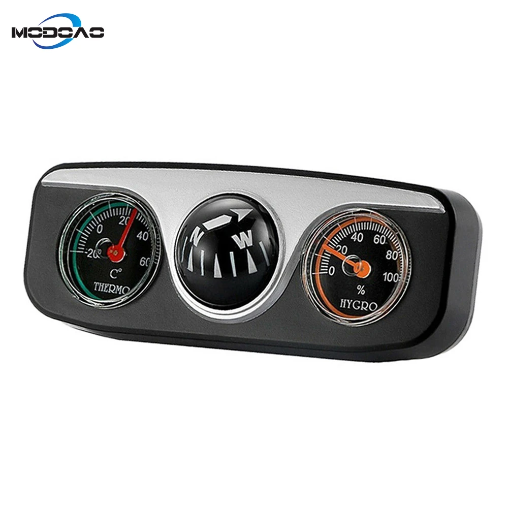 

3 in 1 Guide Ball Car Compass Thermometer Hygrometer Car Ornaments Car Styling Interior Accessories For Auto Boat Vehicles