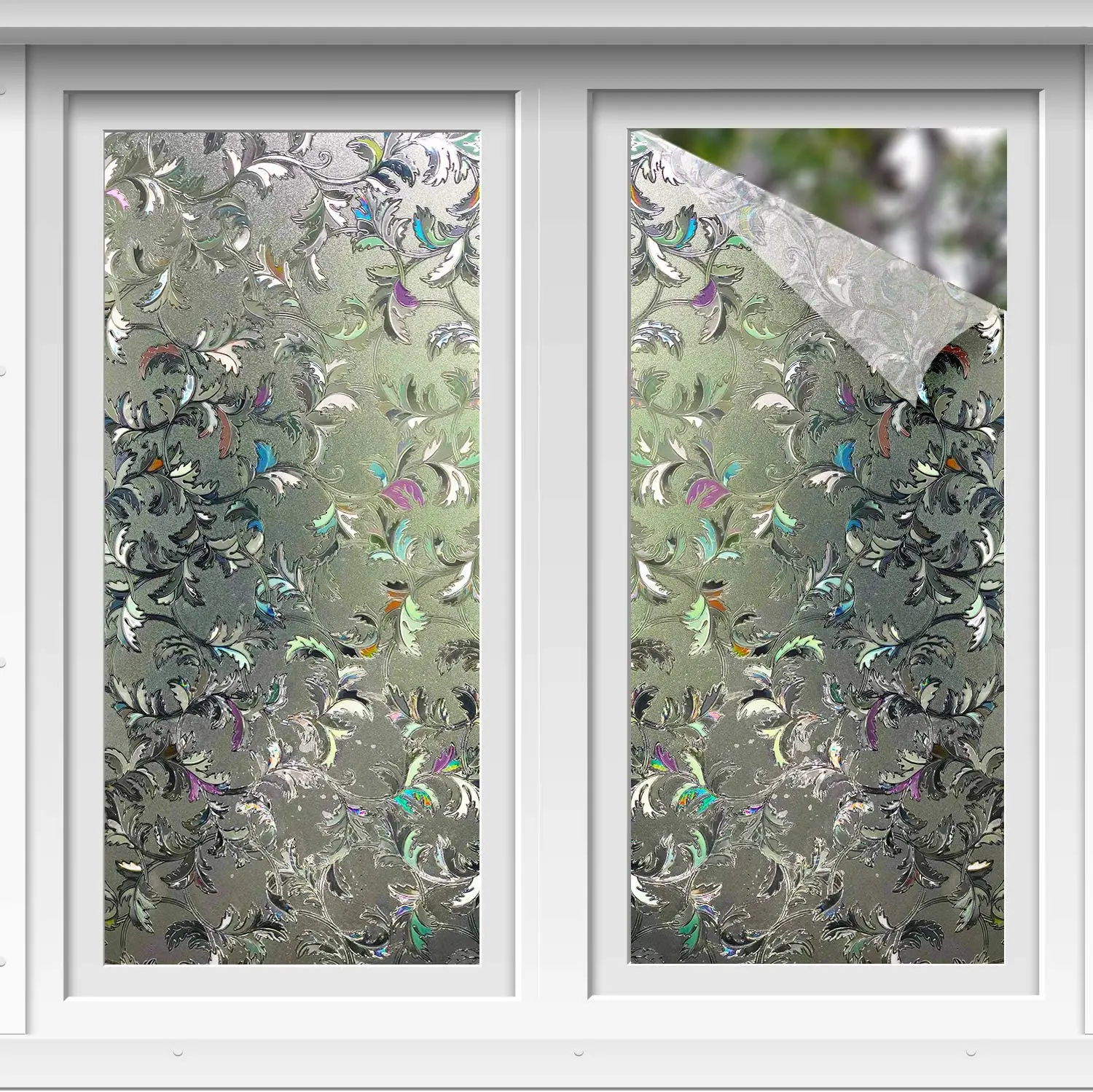 

Витражная декоративная оконная пленка, радужная наклейка на дверь, матовые статические самоклеящиеся наклейки на окна для дома