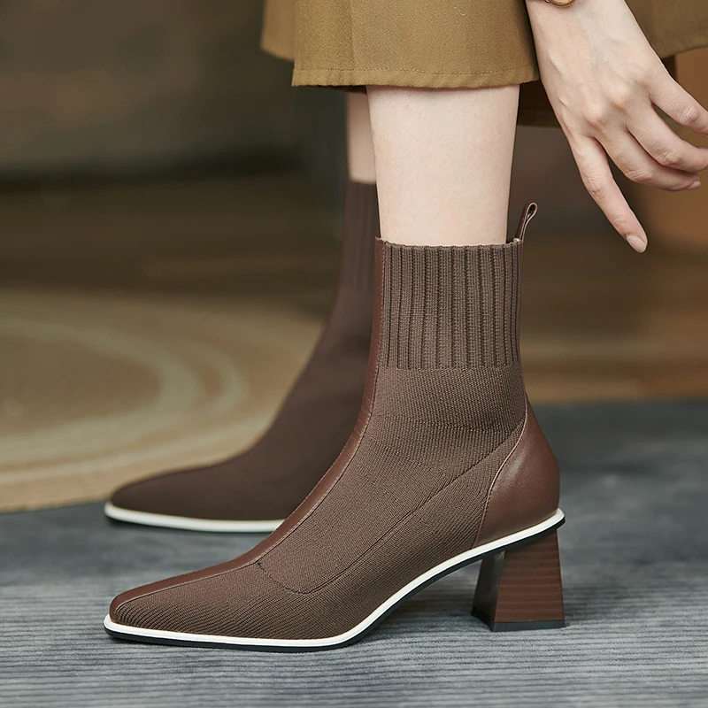 Autumn Winter Boots Women's Knit Elastic Socks Ankle Boots Pointed Toe Chunky Heel Boots Black Fashion Chelsea Boots Woman Shoes
Autumn Winter Boots Women's Knit Elastic Socks Ankle Boots Pointed Toe Chunky Heel Boots Black Fashion Chelsea Boots Woman Shoes