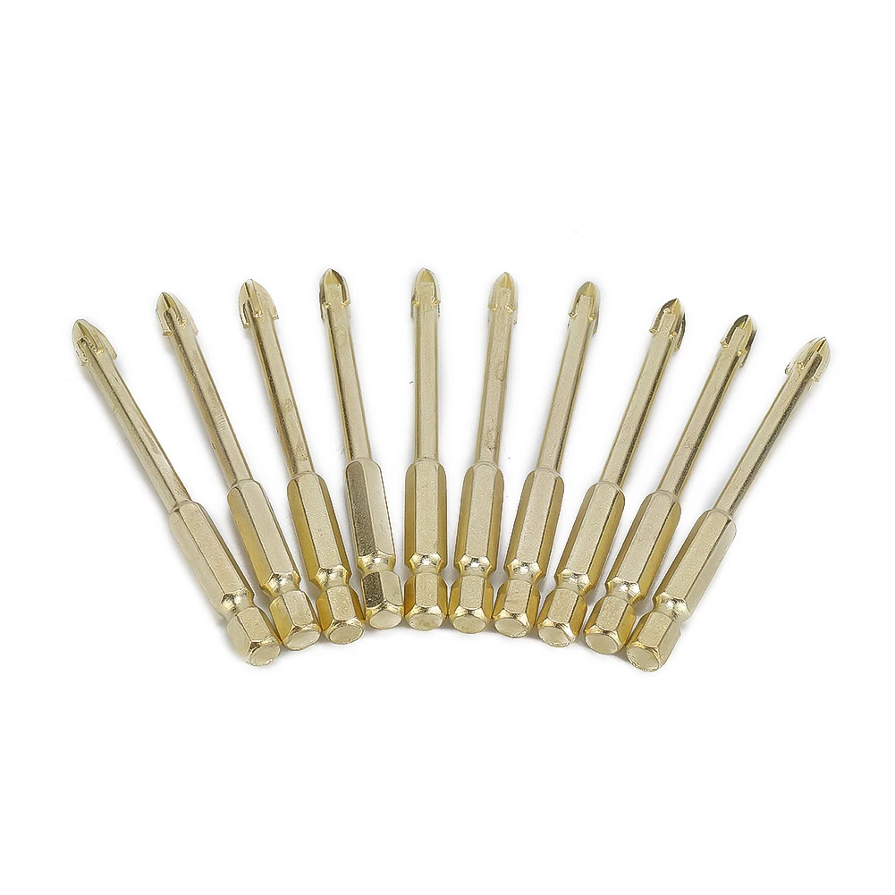 10pcs 6mm Drill Bits Titanium Ceramic Tile Marble Glass Spear Head Hex Shank 4 Cutting Edges Tools Parts Drill Bits
10pcs 6mm Drill Bits Titanium Ceramic Tile Marble Glass Spear Head Hex Shank 4 Cutting Edges Tools Parts Drill Bits