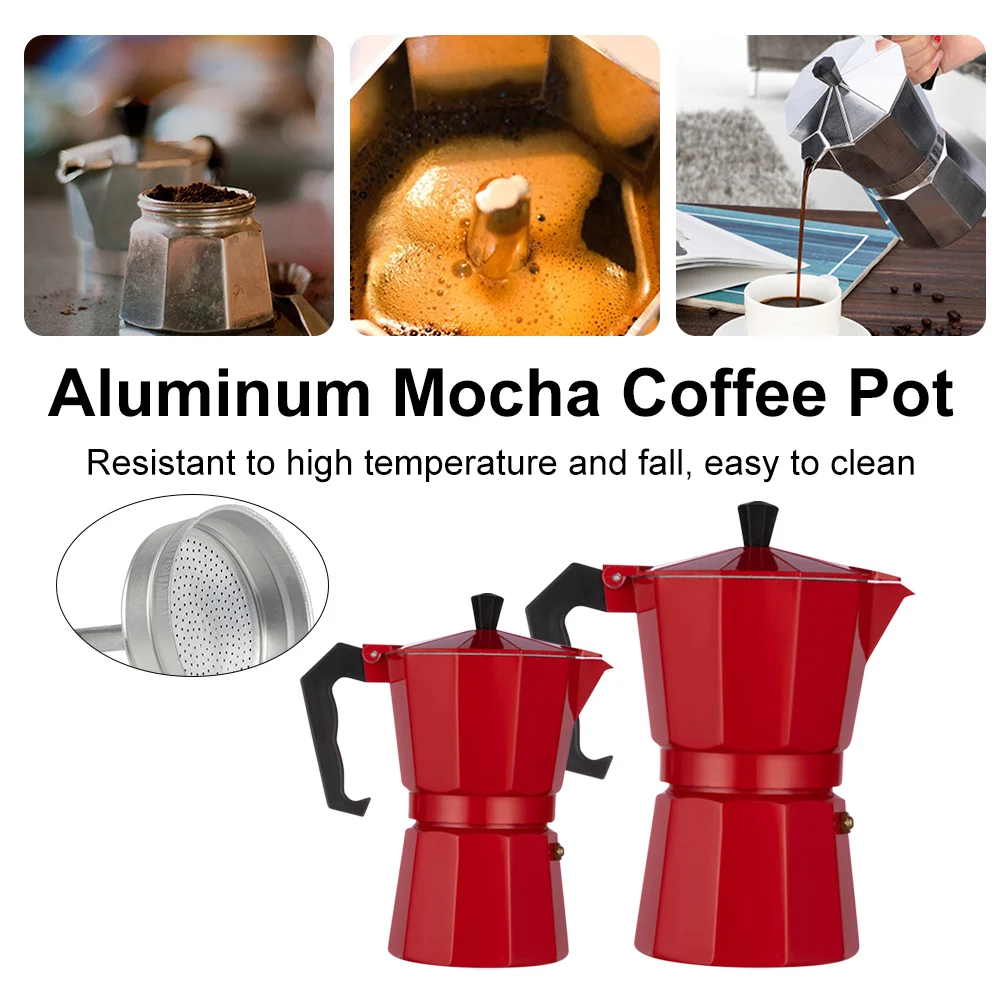150/300ML Coffee Moka Pot Household Espresso Coffee Maker Aluminum Alloy Coffee Brewer Coffee Kettle Home Kitchen Cafe Tools
150/300ML Coffee Moka Pot Household Espresso Coffee Maker Aluminum Alloy Coffee Brewer Coffee Kettle Home Kitchen Cafe Tools