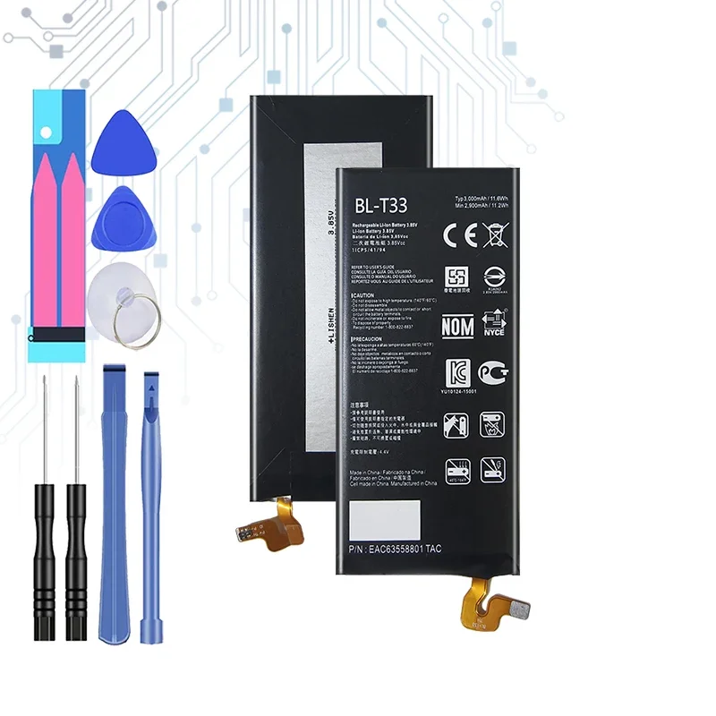 Сменный аккумулятор BL-T33 емкостью 3000 мАч для LG Q6 M700A M700AN M700DSK M700N + бесплатный