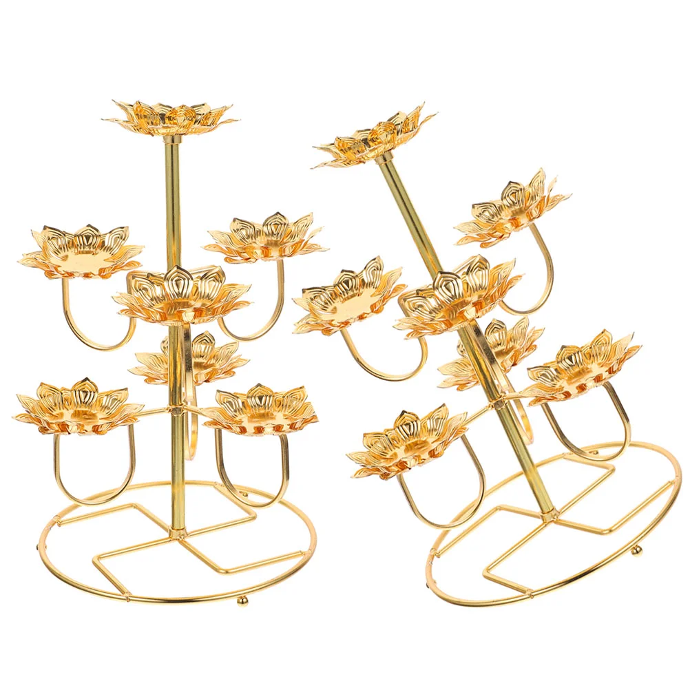 2pcs 7-branches Lotus Shaped Tea Light Stand Offering Oil Lamp Base Holder
2pcs 7-branches Lotus Shaped Tea Light Stand Offering Oil Lamp Base Holder