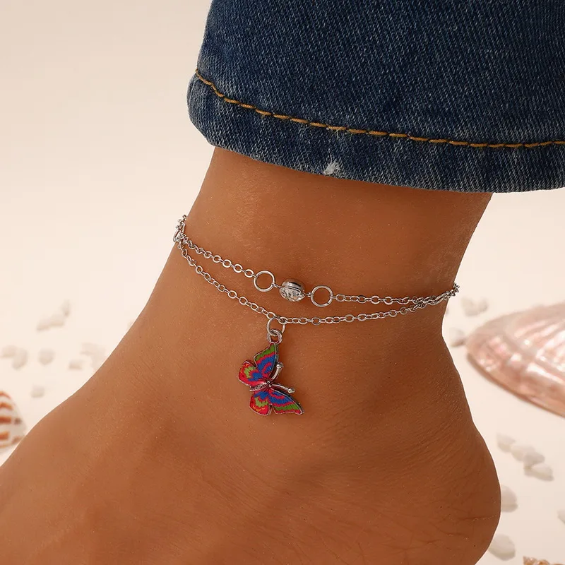 Fashion Summer bohemia fancy butterfly Anklets for Women Double Layer Beach chain Zircon Leg Chain Party Ankle Bracelet Jewelry
Fashion Summer bohemia fancy butterfly Anklets for Women Double Layer Beach chain Zircon Leg Chain Party Ankle Bracelet Jewelry