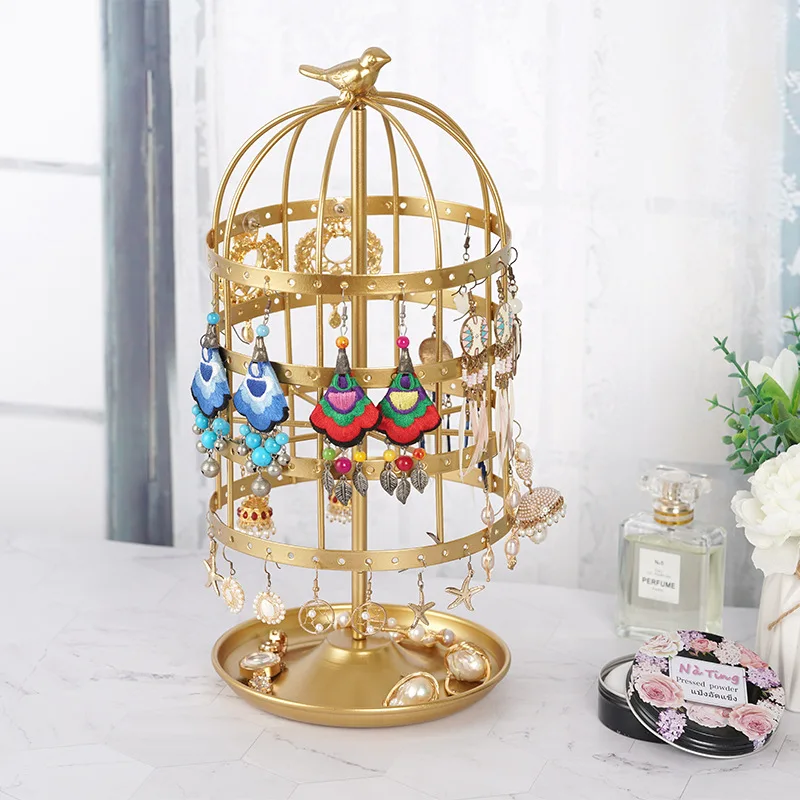 Golden Birdcage Shape Rotating Jewelry Display Rack Earrings Display Rack Jewelry Display Props Bracelet Display Organizer ZC293 
Golden Birdcage Shape Rotating Jewelry Display Rack Earrings Display Rack Jewelry Display Props Bracelet Display Organizer ZC293