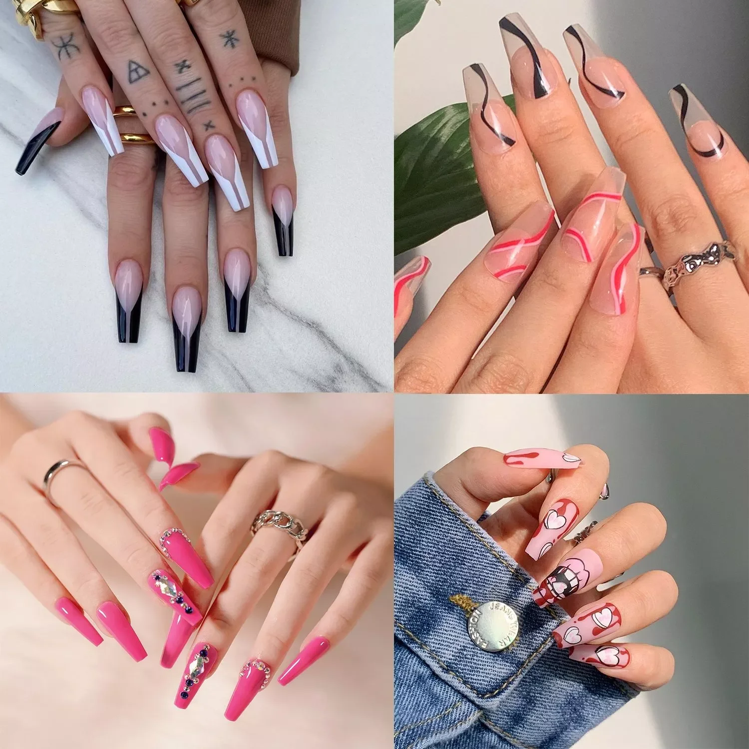 24Pcs/Box Detachable Ballerina False Nails Wearable Coffin Full Cover Fake Nail Tips Press On Ballerina Manicure Tools
24Pcs/Box Detachable Ballerina False Nails Wearable Coffin Full Cover Fake Nail Tips Press On Ballerina Manicure Tools