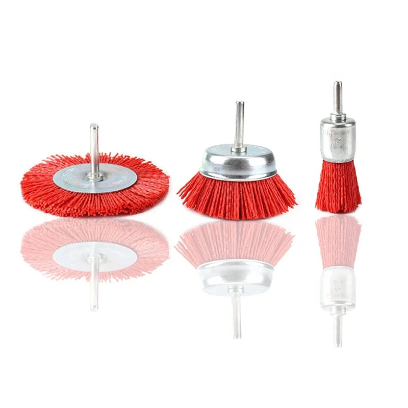 3 Piece Nylon Filament Abrasive Wire Brush Wheel & Cup Brush Set With 1/4 Inch Shank For Removal Of Rust/Corrosion/Paint
3 Piece Nylon Filament Abrasive Wire Brush Wheel & Cup Brush Set With 1/4 Inch Shank For Removal Of Rust/Corrosion/Paint