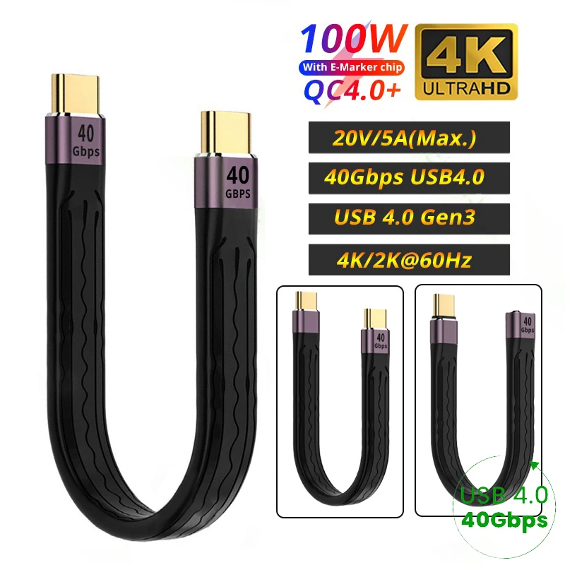 USB 4.0 Gen3 100W 5A High-Speed Fast Charger Data Cable C to Type C Cable 4K/60Hz for Macbook Pro USB Type C Charger Data Cable
USB 4.0 Gen3 100W 5A High-Speed Fast Charger Data Cable C to Type C Cable 4K/60Hz for Macbook Pro USB Type C Charger Data Cable