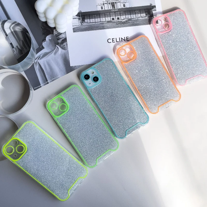 

Glitter Fluorescent Luminous Mobile Phone Case for iPhone 14Plus 14 13 12 11ProMax X XR XSMax Colorful Soft TPU Cellphone Cover