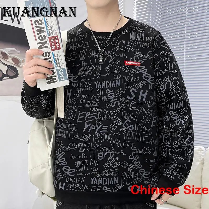 

KUANGNAN Printed Sweatshirt Mens Clothes for Man Clothing Pullovers New Items in Hoodies Sweaters Tops Pullover 5XL 2023 Spring