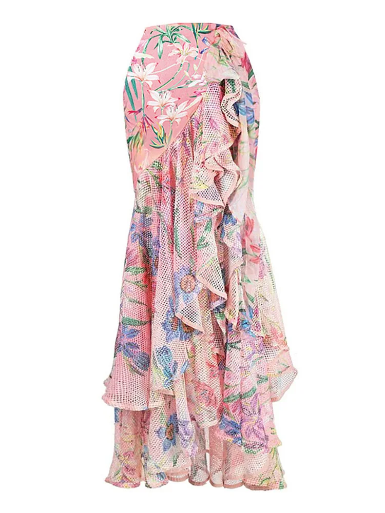 

Женское платье COOBBU, купальный костюм с цветочным принтом, пляжная одежда, летняя женская парео, юбка с высокой талией 2023, купальник, накидки, купальник