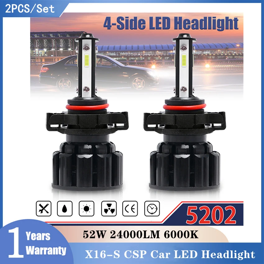 X16S High Power 5202 Beam Super Bright Led Bulb H7 9006 CSP Car LED Headlight Bulbs 52W 24000LM 6000K Auto LED Headlamp 12V 24V
X16S High Power 5202 Beam Super Bright Led Bulb H7 9006 CSP Car LED Headlight Bulbs 52W 24000LM 6000K Auto LED Headlamp 12V 24V
