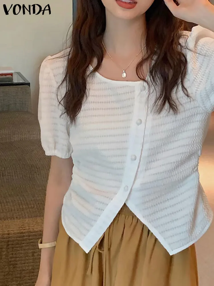 2023 Summer New Tops VONDA Women Hollow Out Crochet Tops Fashion Short Sleeve Shirts Femme Solid Color Blouses Femininas Tops
2023 Summer New Tops VONDA Women Hollow Out Crochet Tops Fashion Short Sleeve Shirts Femme Solid Color Blouses Femininas Tops