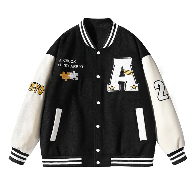 New Arrival Rib Sleeve Embroidery Clothing Bomber Jacket Men Baseball Cotton Men's Loose Casual Bread Fashion Coat
New Arrival Rib Sleeve Embroidery Clothing Bomber Jacket Men Baseball Cotton Men's Loose Casual Bread Fashion Coat