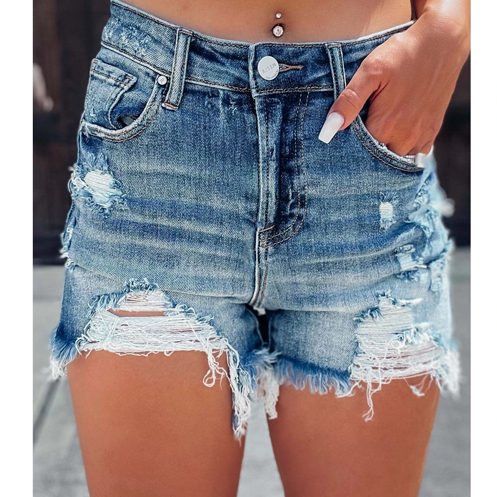 Женские рваные джинсовые шорты с высокой талией Wepbel, рваные летние пикантные шорты, рваные прямые джинсовые шорты с карманами для девушек
Женские рваные джинсовые шорты с высокой талией Wepbel, рваные летние пикантные шорты, рваные прямые джинсовые шорты с карманами для девушек
