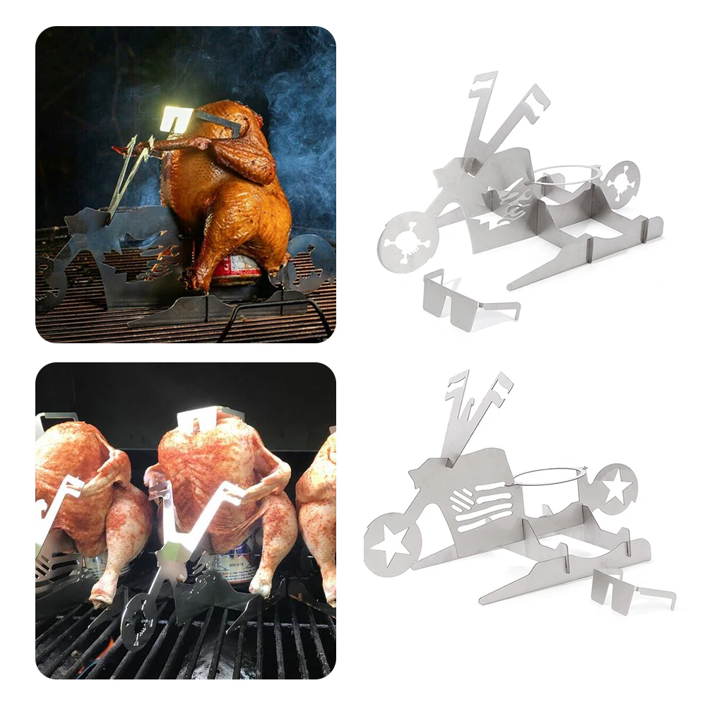 Stainless Steel Roster Chicken Stand With Beer Can Holder Motorcycle Grill BBQ Rack Shape Roaster Rack Stand Cooking Utensils
Stainless Steel Roster Chicken Stand With Beer Can Holder Motorcycle Grill BBQ Rack Shape Roaster Rack Stand Cooking Utensils