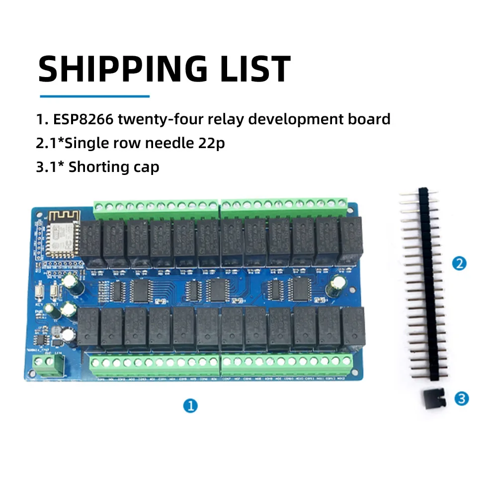 ESP8266 WIFI 24 Channel Relay Module DC 5V 12V 24V ESP-12F Development Board Relay Module ESP-12F Development Board For Arduino
ESP8266 WIFI 24 Channel Relay Module DC 5V 12V 24V ESP-12F Development Board Relay Module ESP-12F Development Board For Arduino