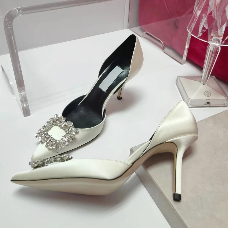 2023 Summer Square Buckle Rhinestone High-heeled Women's Sandals Fashion Pointed Toe Stiletto Women's Wedding Shoes
2023 Summer Square Buckle Rhinestone High-heeled Women's Sandals Fashion Pointed Toe Stiletto Women's Wedding Shoes