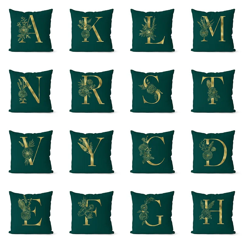 45x45cm Green Gold Letter Printing Pattern Waist Pillow Cover Home Living Room Sofa Car Decoration Throw Pillow Cover
45x45cm Green Gold Letter Printing Pattern Waist Pillow Cover Home Living Room Sofa Car Decoration Throw Pillow Cover