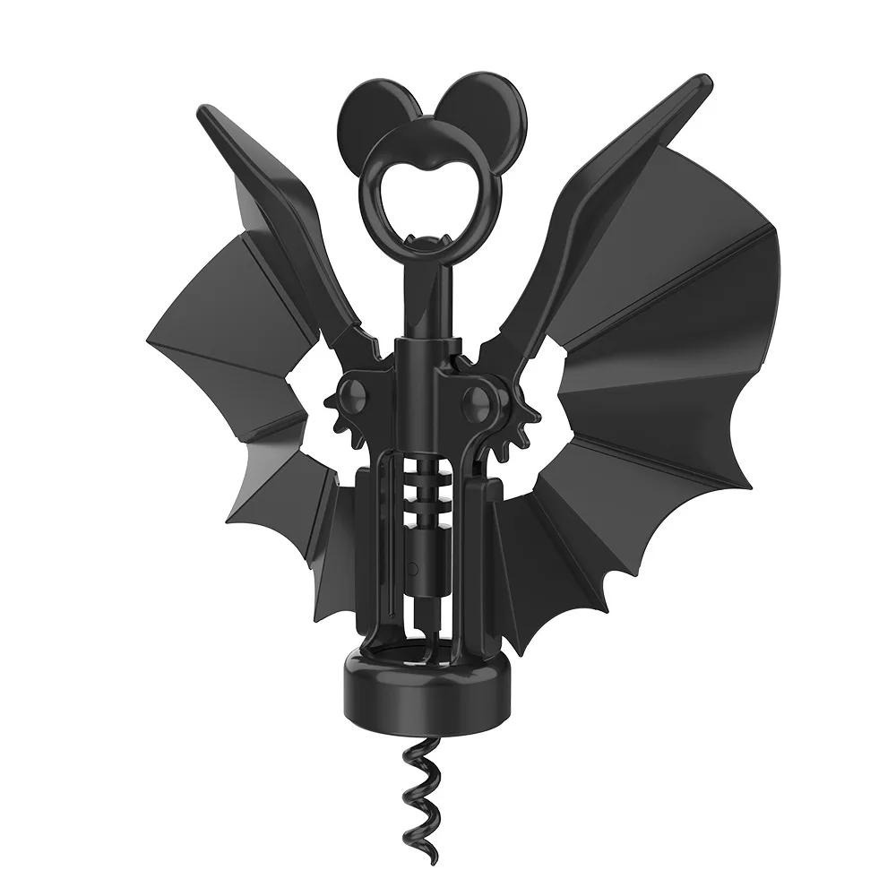 

Custom Logo 2in1 Multifunctional Gift Box Creative Zinc Alloy Spooky Black Bat Corkscrew Beer Red Wine Bottle Opener
