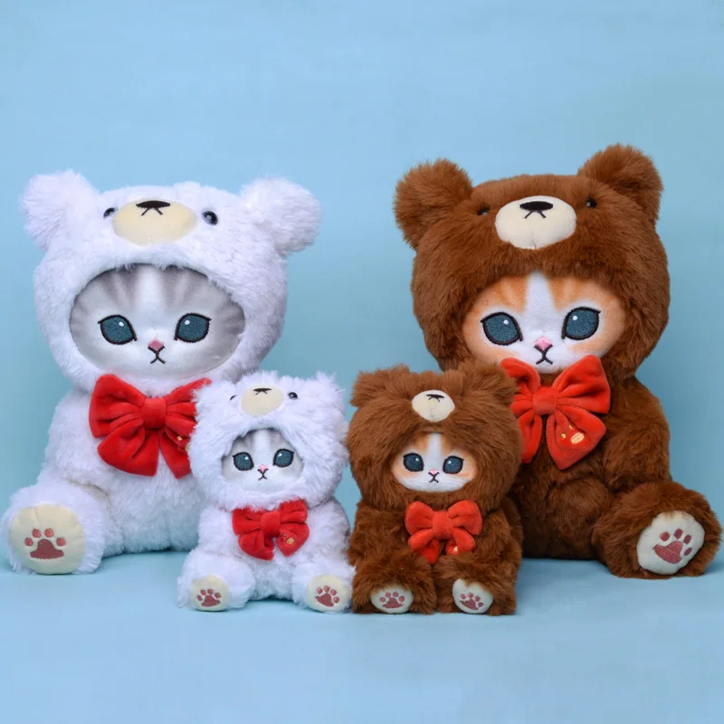 

Mofusand Cute Cartoon Plush Doll Cross Dressing Bear Kawaii Fluffy Soft Stuffed Toy Keychain Pendant Adorkable Sofa Pillow Gift