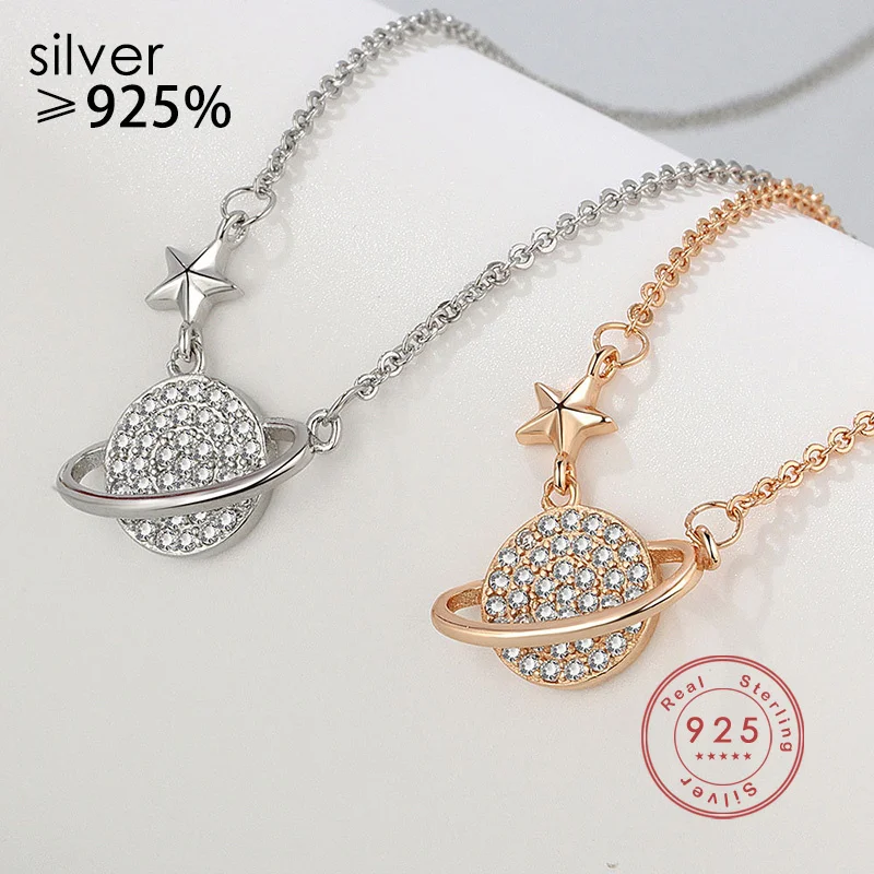 Silver Color Pave Zircon Dream Planet Necklace Female Simple Light Luxury Wedding Party Jewelry Girlfriend Gift
Silver Color Pave Zircon Dream Planet Necklace Female Simple Light Luxury Wedding Party Jewelry Girlfriend Gift