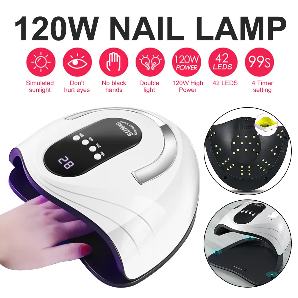 120W Nail Drying Lamp Fast Drying UV/LED Nail Lamp Smart Sensor Manicure Phototherapy Light For Various Polish Nail Art Tool
120W Nail Drying Lamp Fast Drying UV/LED Nail Lamp Smart Sensor Manicure Phototherapy Light For Various Polish Nail Art Tool