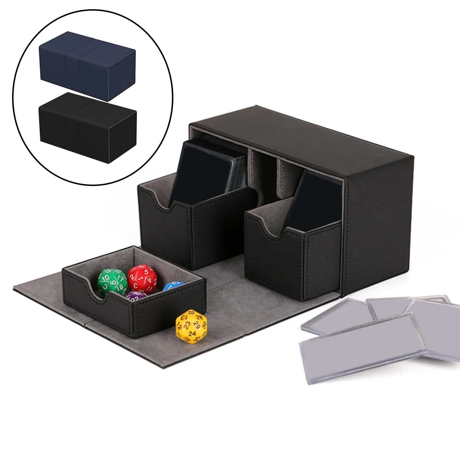 PU Leather Gaming Card Boxes 3 Drawer Organizer for Hockey Sportscards Game Cards
PU Leather Gaming Card Boxes 3 Drawer Organizer for Hockey Sportscards Game Cards