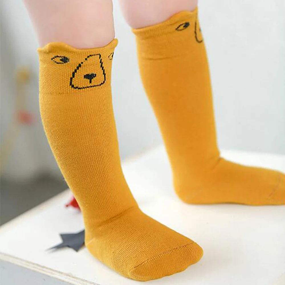 

1pair Cotton Baby Socks Animal Printed Knee High Kids Socks for Boy Girl Anti Slip Cartoon Leg Warmers Sock Newborn Infant Socks