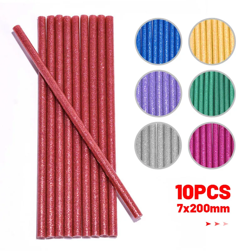 10Pcs Colourful 7x200MM Hot Melt Glue Sticks For Electric Glue Gun Craft DIY Hand Repair Accessories Adhesive Sealing Wax Stick
10Pcs Colourful 7x200MM Hot Melt Glue Sticks For Electric Glue Gun Craft DIY Hand Repair Accessories Adhesive Sealing Wax Stick