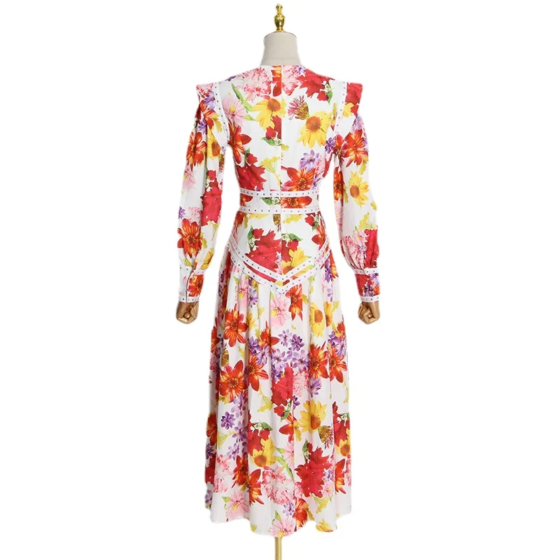 Seaside Resort Style Beach Dress 2022 New Round Neck Bubble Sleeve Beaded Decorative Print Ruffle Dress Female
Seaside Resort Style Beach Dress 2022 New Round Neck Bubble Sleeve Beaded Decorative Print Ruffle Dress Female