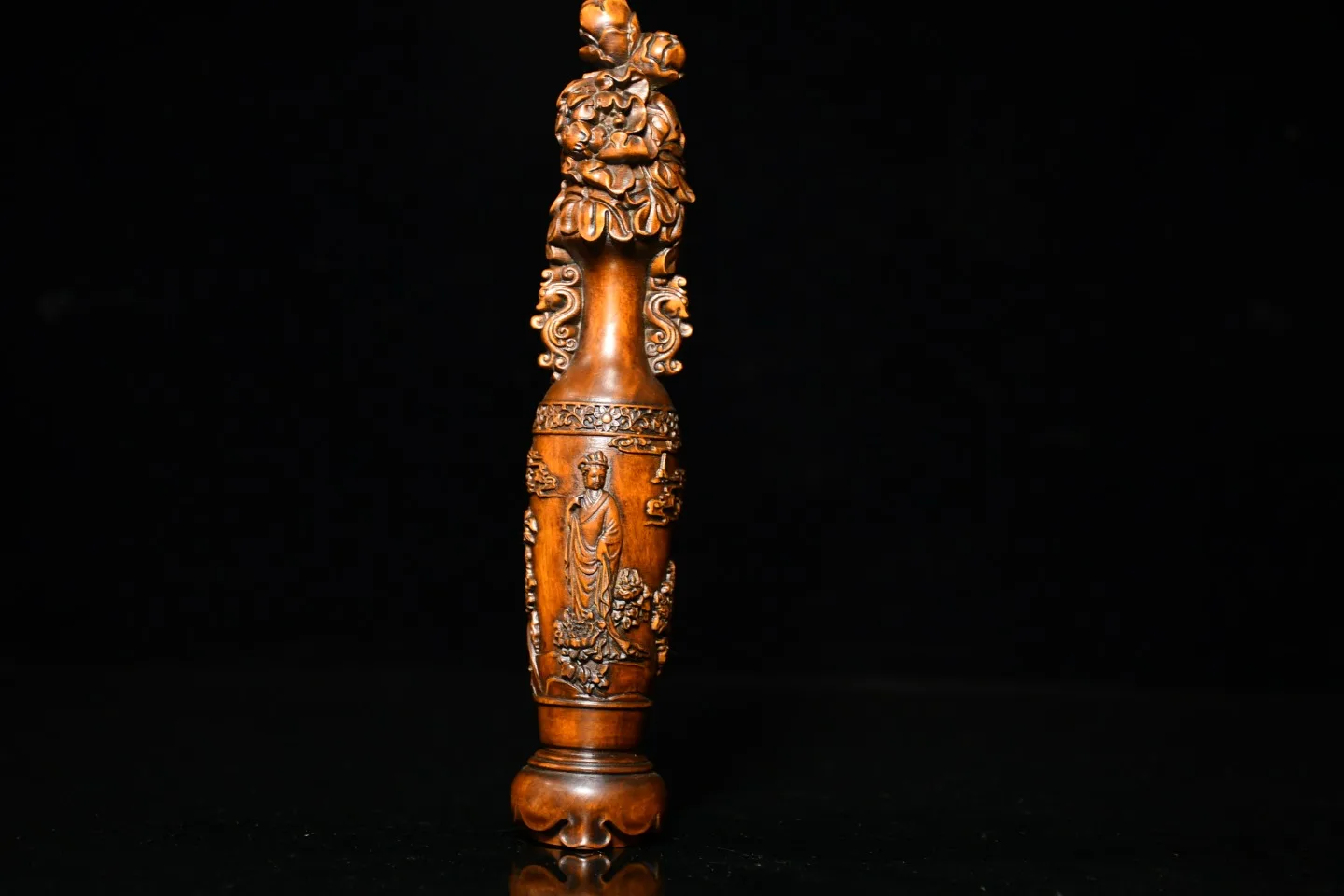 8"Tibetan Temple Collection Boxwood Four beauties pattern vase office ornament Gather fortune Town house Exorcism
8"Tibetan Temple Collection Boxwood Four beauties pattern vase office ornament Gather fortune Town house Exorcism