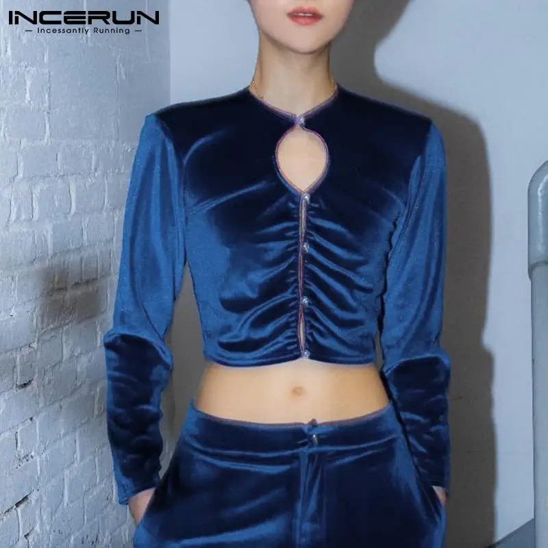 INCERUN 2022 Men Patchwork T Shirts O-neck Long Sleeve Velour Streetwear Button Hollow Out Men Clothing Sexy Fashion Crop Tops
INCERUN 2022 Men Patchwork T Shirts O-neck Long Sleeve Velour Streetwear Button Hollow Out Men Clothing Sexy Fashion Crop Tops