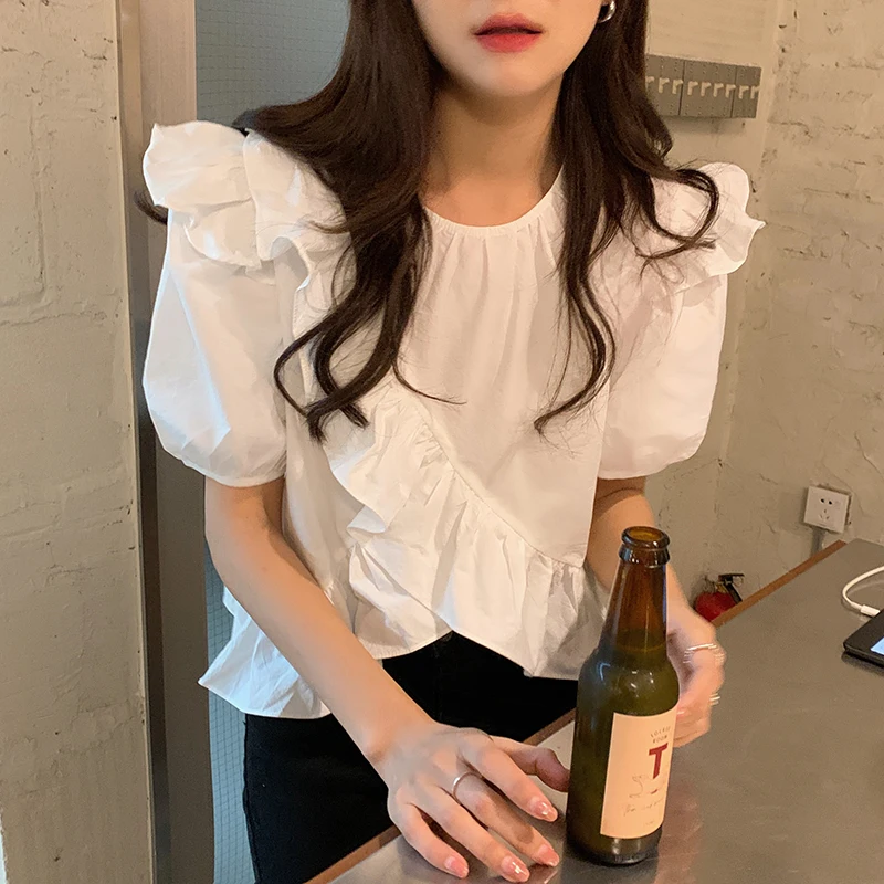 COIGARSAM Blouse Women Casual Ruffles Short Sleeve Loose Blusas Womens Tops And Blouses Dropshipping
COIGARSAM Blouse Women Casual Ruffles Short Sleeve Loose Blusas Womens Tops And Blouses Dropshipping