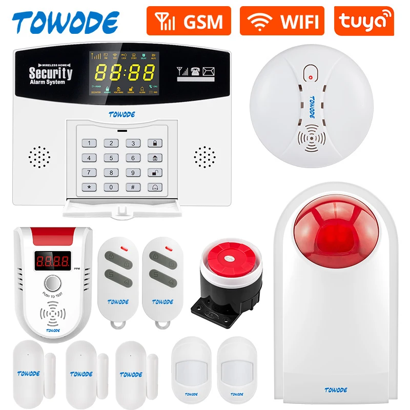 TOWODE W210 Tuya Smart Wifi GSM Alarm System Home Security Wireless LCD Display Panel PIR Motion Detector Door Sensor Alarm Kit
TOWODE W210 Tuya Smart Wifi GSM Alarm System Home Security Wireless LCD Display Panel PIR Motion Detector Door Sensor Alarm Kit