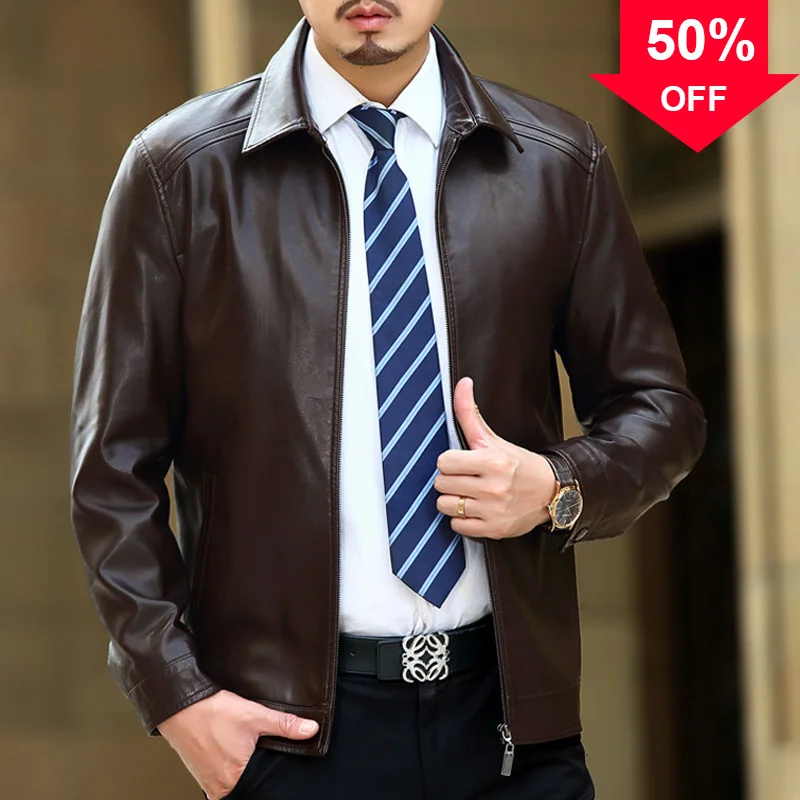 Aoottii Spring Leather Jacket Men Black Brown Solid Mens Faux casaco loose Fit middle aged business jaqueta couro masculin
Aoottii Spring Leather Jacket Men Black Brown Solid Mens Faux casaco loose Fit middle aged business jaqueta couro masculin