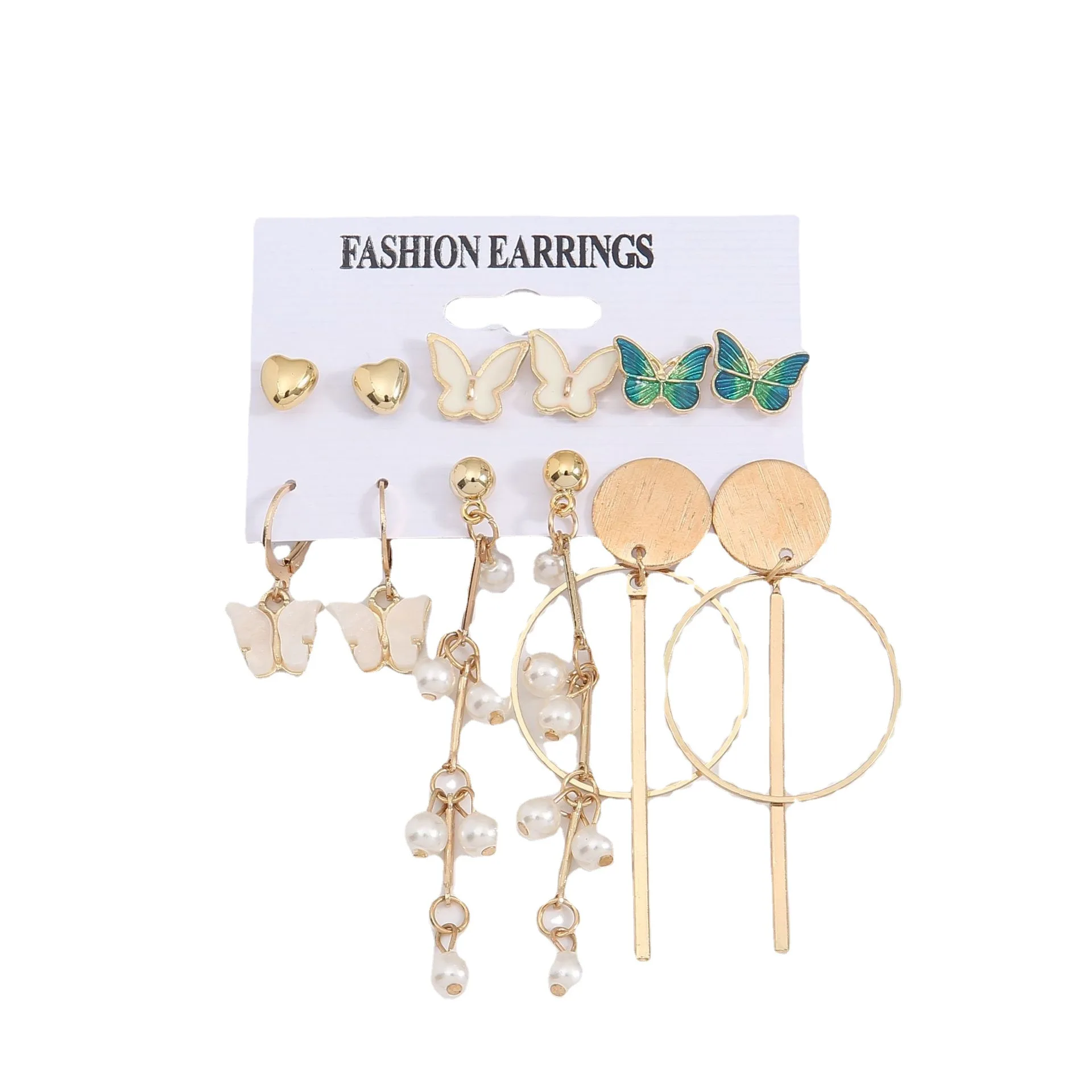 Fashion Earring Set Tassel Butterfly Jewelry Exaggerated Pearl Pendant Earrings Korean Edition Simple and Versatile Earrings
Fashion Earring Set Tassel Butterfly Jewelry Exaggerated Pearl Pendant Earrings Korean Edition Simple and Versatile Earrings