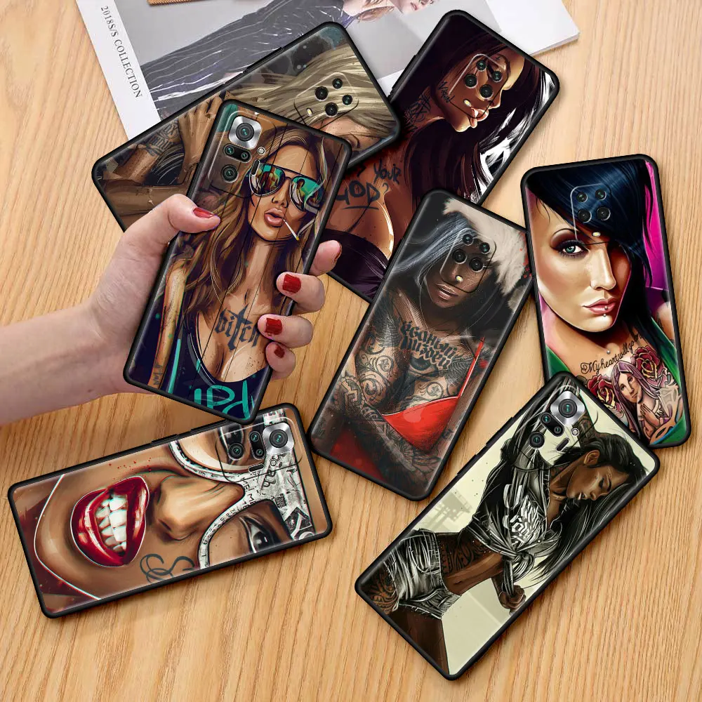 Case for Xiaomi Redmi 9S 9 8 10 11 Pro K40 9C 9A 8T 7 9T 7A 8A Black Soft Silicone Phone Cover Shell Hot Sexy Sleeve Tattoo Girl
Case for Xiaomi Redmi 9S 9 8 10 11 Pro K40 9C 9A 8T 7 9T 7A 8A Black Soft Silicone Phone Cover Shell Hot Sexy Sleeve Tattoo Girl