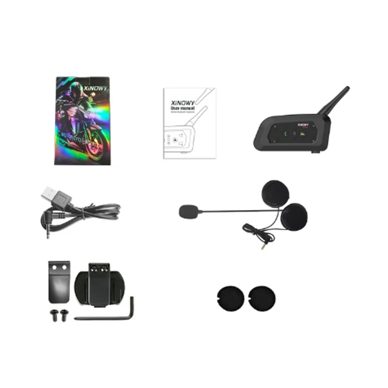 XINOWY V6 Pro мотоциклетный домофон 3,5 мм шлем Bluetooth-гарнитура домофон для 6 гонщиков 1200 м говорящая громкая связь IP67 850 мАч
XINOWY V6 Pro мотоциклетный домофон 3,5 мм шлем Bluetooth-гарнитура домофон для 6 гонщиков 1200 м говорящая громкая связь IP67 850 мАч