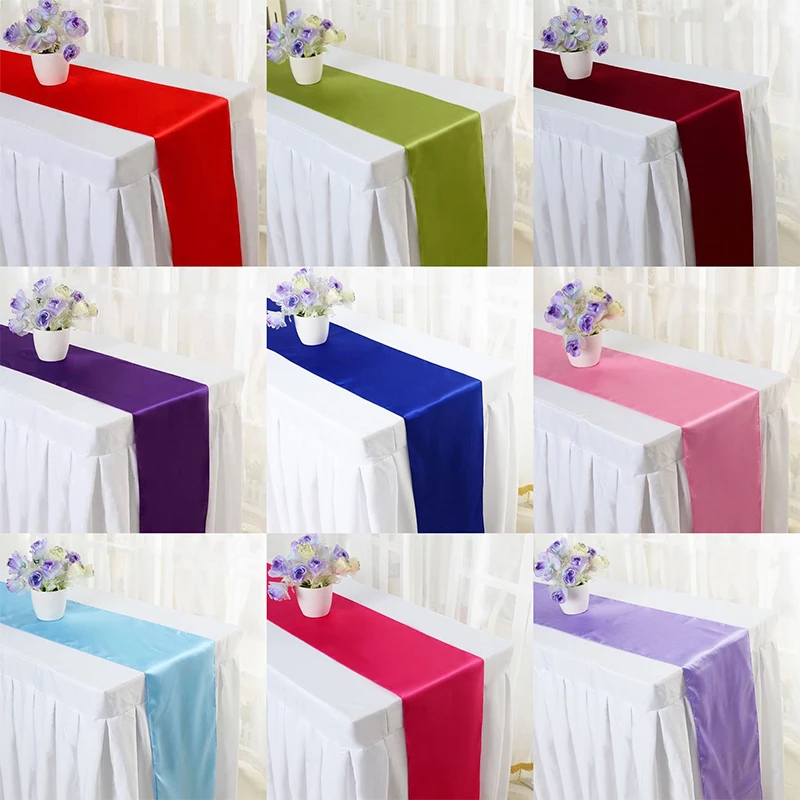 1pcs Satin Table Runner Sashes Table Cover for Festival Party Table Decoration Banquet Wedding Christmas Decoration 30x275cm 
1pcs Satin Table Runner Sashes Table Cover for Festival Party Table Decoration Banquet Wedding Christmas Decoration 30x275cm